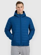 Kurtki męskie - Męska kurtka puchowa z kapturem 4F 4FWAW25TDJAM598-30S Niebieski XL - miniaturka - grafika 1