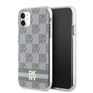 Etui DKNY IML Checkered Mono Pattern & Printed Stripes MagSafe na iPhone 11 / Xr - beżowe - Etui i futerały do telefonów - miniaturka - grafika 1