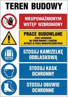 Akcesoria BHP - Tablica Teren budowy Nieupoważnionym wstęp wzbroniony 30x42cm PCV 1mm - miniaturka - grafika 1