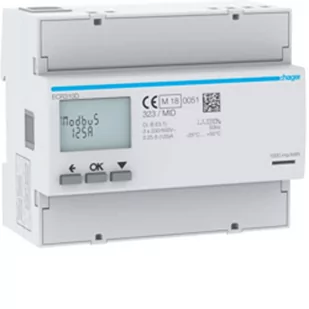 HAGER polo Licznik energii elektrycznej 3-fazowy 125A 6M Modbus MID agardio.measure ECR310D ECR310D - Liczniki energii elektrycznej - miniaturka - grafika 1