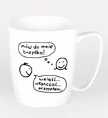 Kubki - Kubek ceramiczny biały Mów do mnie brzydko - miniaturka - grafika 1