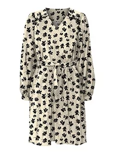 VERO MODA Women's VMPICA L/S V-Neck ABK Dress WVN BTQ sukienka, Whitecap Gray/AOP:PICA, S, Biała czapka szara/Aop: pica, S - Sukienki - miniaturka - grafika 1
