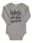 Body dla niemowląt - Niemowlęce body z długim rękawem szare Up Baby r.74/80 - miniaturka - grafika 1