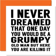 Kartki okolicznościowe i zaproszenia - Śmieszne kartki urodzinowe dla mężczyzn - zrzędliwy stary człowiek - kartki urodzinowe dla taty, brata, syna, dziadka, wujka 145 mm x 145 mm kartki okolicznościowe, dowcip humor kartki na 30. urodziny - miniaturka - grafika 1