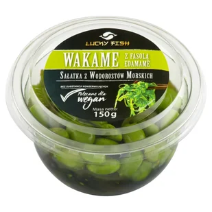 Lucky Fish Sałatka z wodorostów morskich wakame z fasolą edamame 150 g - Szybkie dania obiadowe - miniaturka - grafika 1
