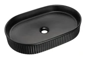 Umywalki - Elior Czarna owalna ceramiczna umywalka F9-D41 - miniaturka - grafika 1