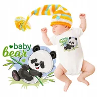 Body dla niemowląt - Body Niemowlęce Krótki Rękaw Białe Panda BABY BEAR Misie Wzory - 74 - miniaturka - grafika 1
