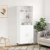 Witryny - vidaXL Witrynka, biała, 69,5x34x180 cm, materiał drewnopochodny - miniaturka - grafika 1