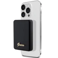 Powerbanki - Guess Powerbank indukcyjny 5W GUPBM3ALGSGK 3000mAh czarny/black MagSafe Metal Script Logo - miniaturka - grafika 1