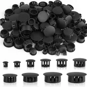 Śruby i nakrętki - 150 szt. zaślepek na otwory 6/8/10/12/14/16/18/20/22/25 mm do mebli, czarne - miniaturka - grafika 1