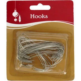 Haczyki metalowe srebrne/zielone zestaw 50 szt. 6,3 cm - Ozdoby bożonarodzeniowe - miniaturka - grafika 1