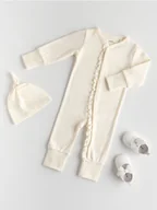 Komplety dla niemowląt - Reserved - Kombinezon z czapką - złamana biel - miniaturka - grafika 1