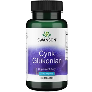 SWANSON Cynk (Glukonian) 30 mg 250 tabl. 087614012032 - Witaminy i minerały - miniaturka - grafika 1