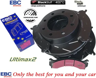 Przednie klocki Ultimax2 + NACINANE tarcze hamulcowe EBC seria USR Hummer H2 - Tarcze hamulcowe - miniaturka - grafika 2