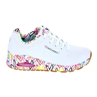 Buty trekkingowe damskie - Buty na co dzień damskie SKECHERS UNO LOVING LOVE zdobienie w serca - miniaturka - grafika 1