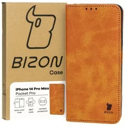 Bizon Etui Case Pocket Pro do Apple iPhone 14 Pro Max, brązowe - Etui i futerały do telefonów - miniaturka - grafika 1
