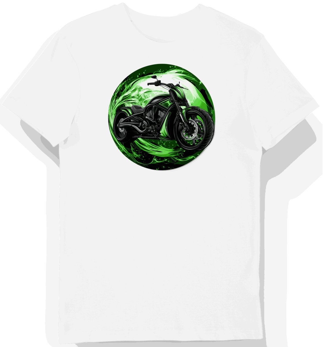 Koszulka męska biała z Artystycznym Motywem Motosportowego Designu 3XL