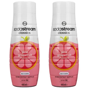 2x SYROP SODASTREAM PINK GRAPEFRUIT GREJPFRUT BEZ CUKRU KONCENTRAT 440 ml - Syropy i koncentraty owocowe - miniaturka - grafika 1