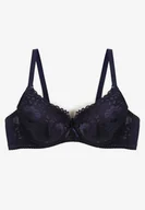 Biustonosze - Granatowy Koronkowy Biustonosz z Kwiatowym Motywem Nelamis - Renee - miniaturka - grafika 1