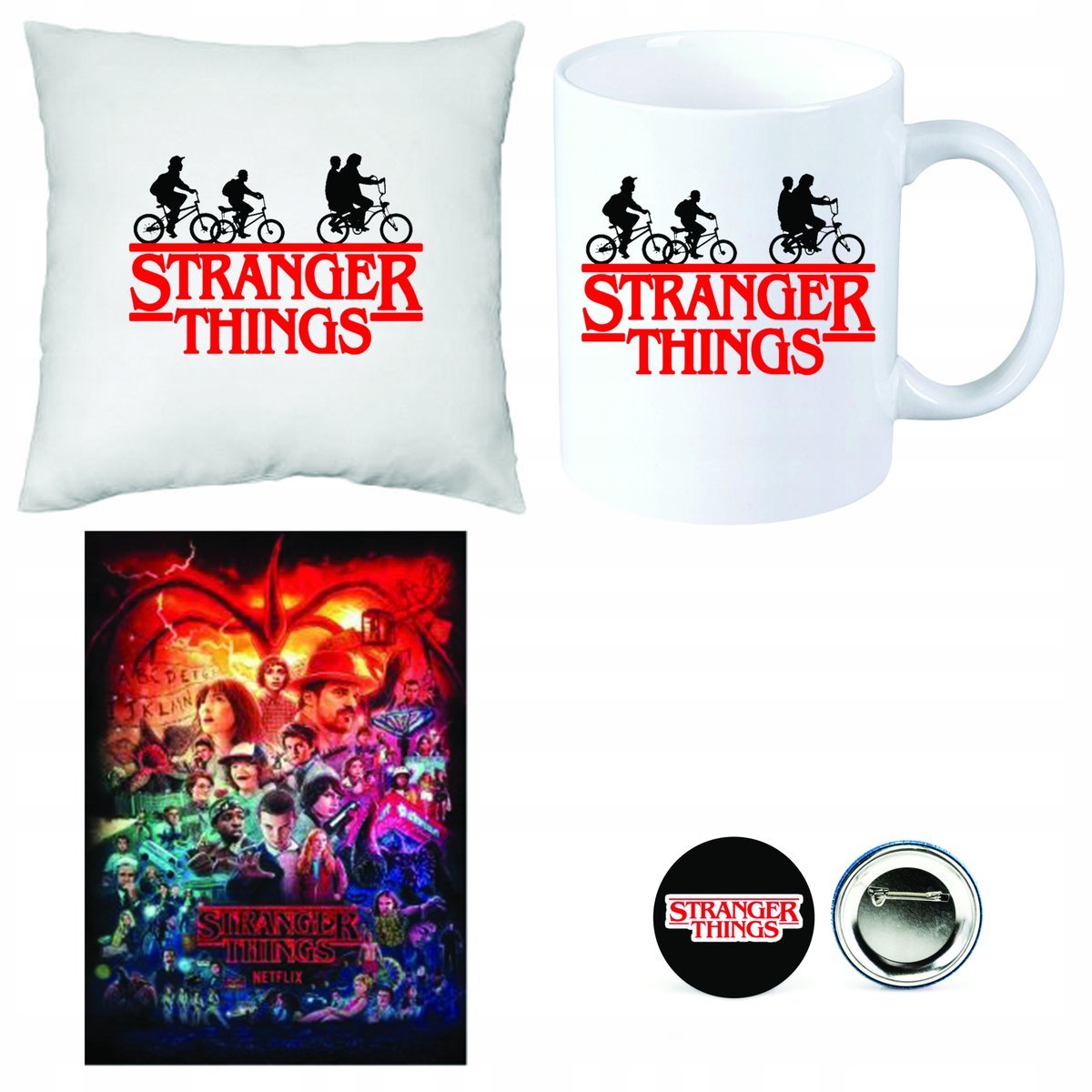 Zestaw Plakat + PODUSZKA + KUBEK STRANGER THINGS
