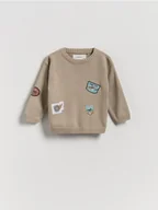 Spodenki dla niemowląt - Reserved - Bawełniany sweter - beżowy - miniaturka - grafika 1