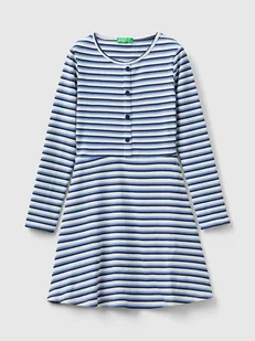 Benetton Sukienka w kolorze niebiesko-białym - Sukienki - miniaturka - grafika 1