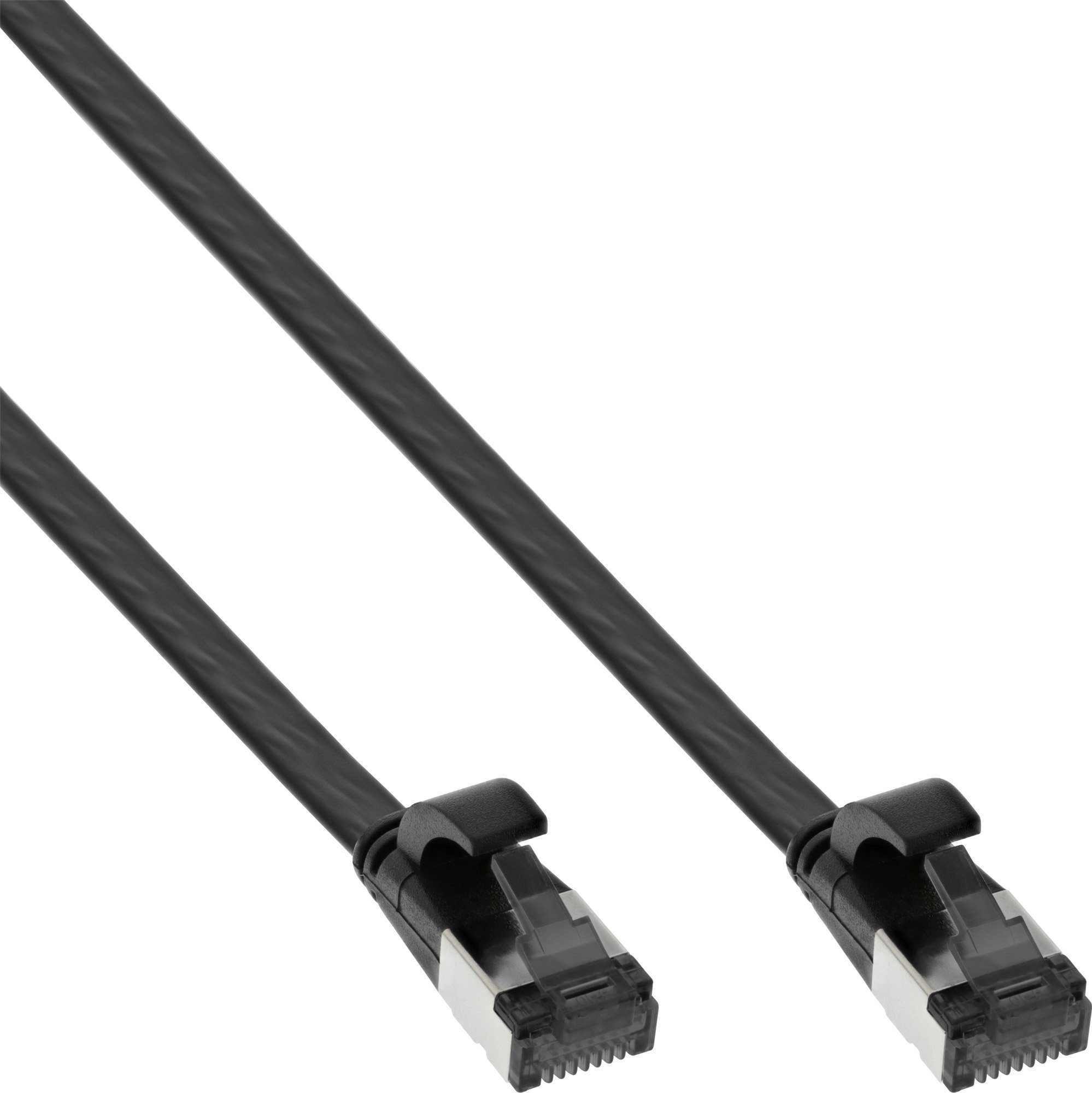 InLine InLine® Flat patch cable, U/FTP, Cat.8.1, TPE halogen free, black, 0,25m
