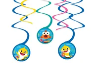 Urodziny dziecka - Amscan Dekoracja wisząca świderki Baby Shark - 6 szt. 9908480 - miniaturka - grafika 1