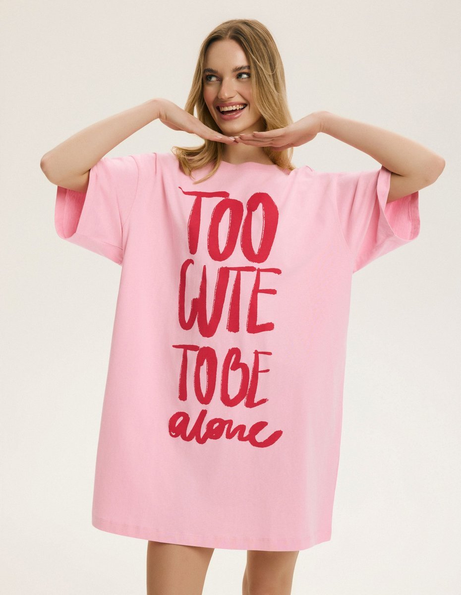 Koszula nocna Happiness Bloovii różowy XL