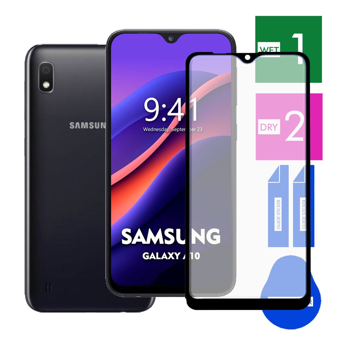 SZKŁO HARTOWANE DO SAMSUNG GALAXY A10 NA TELEFON PEŁNE CAŁY EKRAN 9H 5D