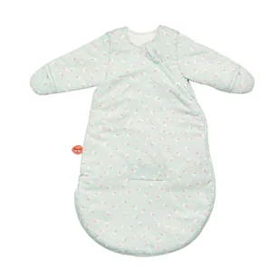 Śpiworek z zameczkiem 60 cm 0-3m MILA, ZOE i LANA jasnozielony kwiaty Nattou - Śpiworki dla dzieci - miniaturka - grafika 1