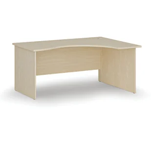 Biurko narożne PRIMO WOOD, 1600 x 1200 mm, prawe, brzoza - Biurka - miniaturka - grafika 1