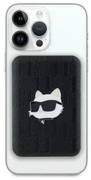 Karl Lagerfeld Powerbank indukcyjny MagSafe 5000 mAh, Choupette Head Pin 15W, czarny - Powerbanki - miniaturka - grafika 1