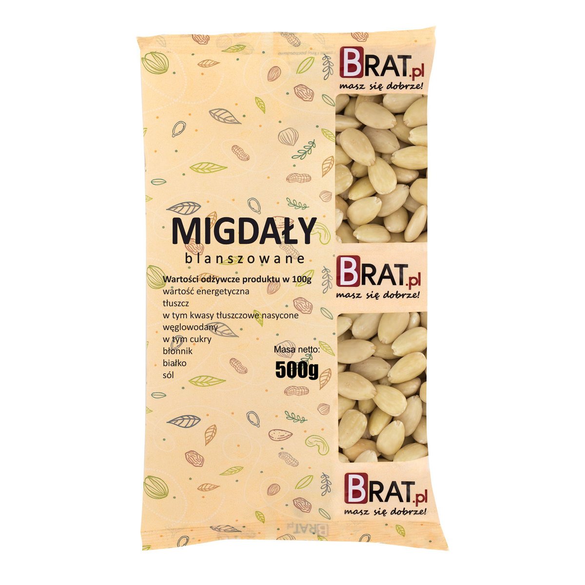 Migdały Blanszowane 500G