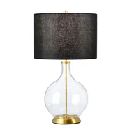 Lampy stojące - Lampa stołowa szklana mosiężna z czarnym abażurem Orb E27  60W Elstead - miniaturka - grafika 1