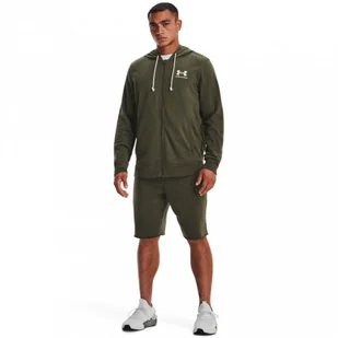Męskie spodenki dresowe UNDER ARMOUR RIVAL TERRY SHORT - oliwkowe/khaki - Spodenki męskie - miniaturka - grafika 1