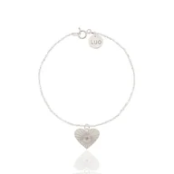 Bransoletki - Bransoletka srebrna z grawerowanym sercem - miniaturka - grafika 1