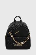Plecaki - Love Moschino plecak damski kolor czarny mały gładki - miniaturka - grafika 1