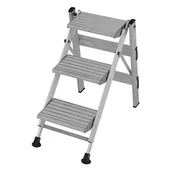 Rusztowania - KRAUSE Stabilo drabina schodki składane z ryflowanymi stopniami 1x3 810519 - miniaturka - grafika 1