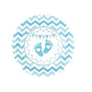 Baby shower i roczek - Talerze papierowe baby shower niebieskie 6szt - miniaturka - grafika 1