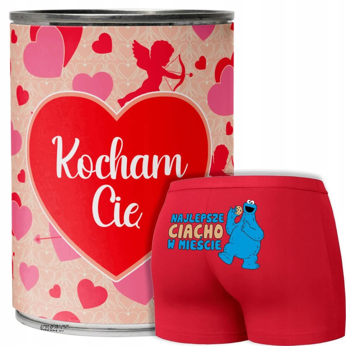 BOKSERKI na WALENTYNKI Śmieszny MIX + PUSZKA - XL
