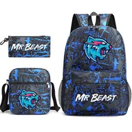 Torebki damskie - Plecak Mr Beast Lightning Cat Trzyczęściowy plecak z nadrukiem cyfrowym Tornister szkolny dla uczniów Torba na ramię - miniaturka - grafika 1