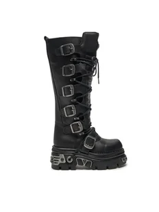 NEW ROCK Glany M-272-S1 Czarny - Glany damskie - miniaturka - grafika 1