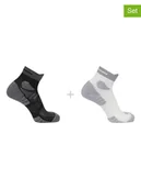 Skarpetki męskie - SALOMON Skarpety funkcyjne (2 pary) "Aero Ankle" w kolorze biało-czarnym - miniaturka - grafika 1