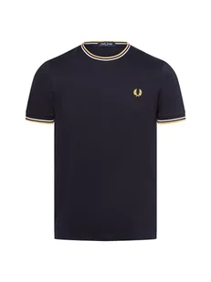 Fred Perry T-shirt męski Mężczyźni Bawełna niebieski jednolity, S - Koszulki męskie - miniaturka - grafika 1