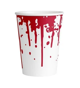 Kubek papierowy krwawy 250ml 8szt. - Naczynia i sztućce jednorazowe - miniaturka - grafika 1