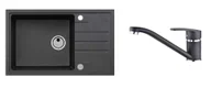 Zlewozmywaki z baterią - Alveus Zestawy - Zestaw zlewu Intermezzo 130 i baterii Nina, karbon SETA015 - miniaturka - grafika 1