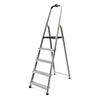 DRABEST Drabina aluminiowa domowa profesjonalna 5 stopniowa 150 kg - Drabiny - miniaturka - grafika 1
