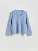 Swetry damskie - Reserved - Sweter oversize - niebieski - miniaturka - grafika 1