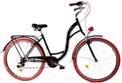 Rowery - Dallas Bike City Lux 7spd 28 cali Czarno-czerwony - miniaturka - grafika 1